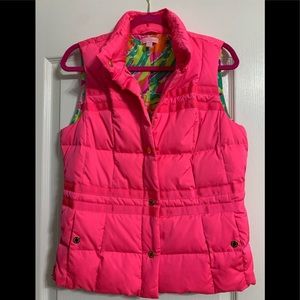 Lilly Pulitzer Hot Pink Puffer Vest